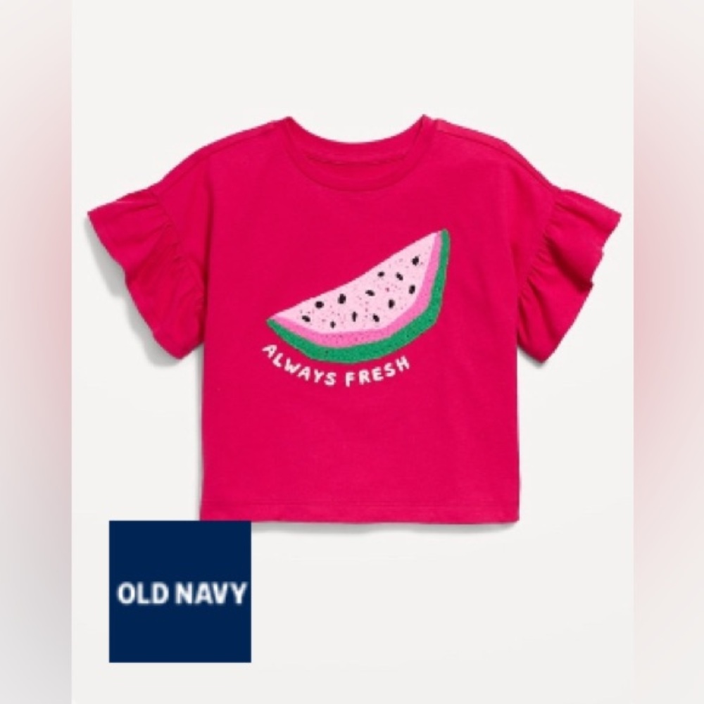 Old Navy | Short Sleeve Crochet Graphic Tee for Toddler Girls